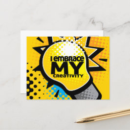"Ik omarm mijn creativiteit" Motivatie Affirmatie Briefkaart