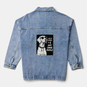Ik omhels mijn Weimaraner zodat ik geen mensen wur Denim Jacket