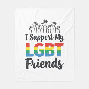 Ik Ondersteun Mijn LGBT Vrienden Regenboog Pride V Fleece Deken