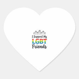 Ik Ondersteun Mijn LGBT Vrienden Regenboog Pride V Hart Sticker