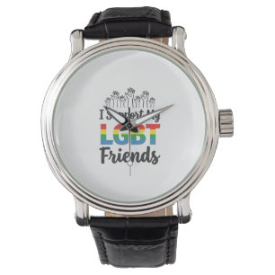 Ik Ondersteun Mijn LGBT Vrienden Regenboog Pride V Horloge