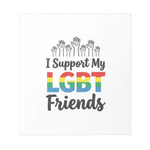 Ik Ondersteun Mijn LGBT Vrienden Regenboog Pride V Notitieblok