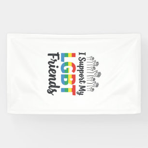 Ik Ondersteun Mijn LGBT Vrienden Regenboog Pride V Spandoek