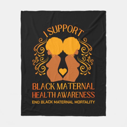 IK Ondersteun ZWART MATERNALE GEZONDHEID BEWUSTZIJ Fleece Deken (Voorkant)