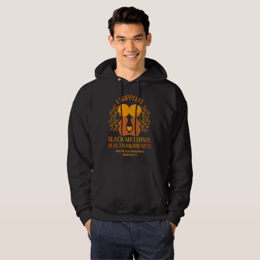 IK Ondersteun ZWART MATERNALE GEZONDHEID BEWUSTZIJ Hoodie (Voorkant volledig)