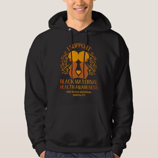 IK Ondersteun ZWART MATERNALE GEZONDHEID BEWUSTZIJ Hoodie (Voorkant)