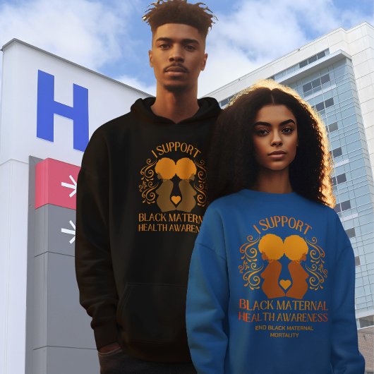 IK Ondersteun ZWART MATERNALE GEZONDHEID BEWUSTZIJ Hoodie