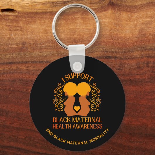 IK Ondersteun ZWART MATERNALE GEZONDHEID BEWUSTZIJ Sleutelhanger (Achterkant)