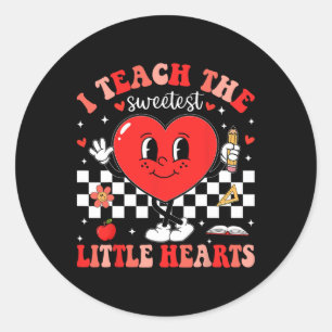 Ik Onderwijs De Allerzoetste Hartjes Juf Valenti Ronde Sticker