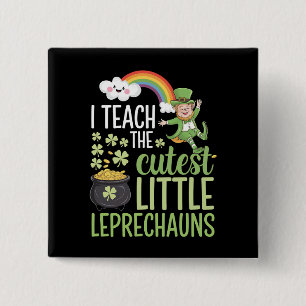 Ik Onderwijs De Schattigste Kleine Kabouters Ierse Vierkante Button 5,1 Cm