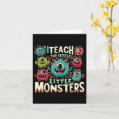 Ik Onderwijs De Schattigste Kleine Monsters Leraar Kaart (Gele Bloem)