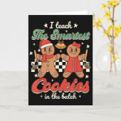 Ik Onderwijs De Slimste Koekjes In De Batch Leraar Kaart (Gele Bloem)