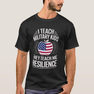 Ik Onderwijs Militair Kinderen Leraar Vrouwen Maan T-shirt