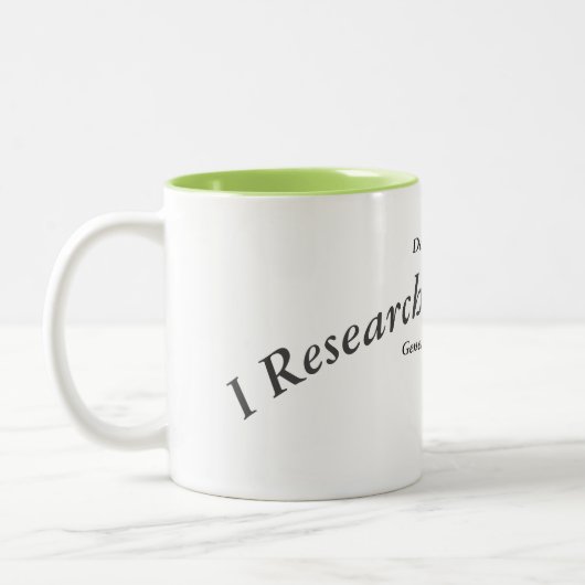 Ik onderzoek dode mensen... tweekleurige koffiemok (Links)