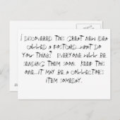 Ik ontdekte een geweldig nieuw idee, een postbode. briefkaart (Voorkant / Achterkant)