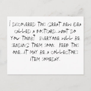 Ik ontdekte een geweldig nieuw idee, een postbode. briefkaart