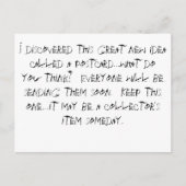 Ik ontdekte een geweldig nieuw idee, een postbode. briefkaart (Voorkant)