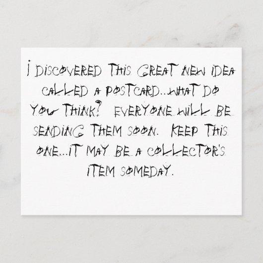 Ik ontdekte een geweldig nieuw idee, een postbode. briefkaart (Voorkant)
