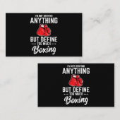 Ik ontken niets grappigs Boxing Lover Amateur Visitekaartje (Voorkant / Achterkant)