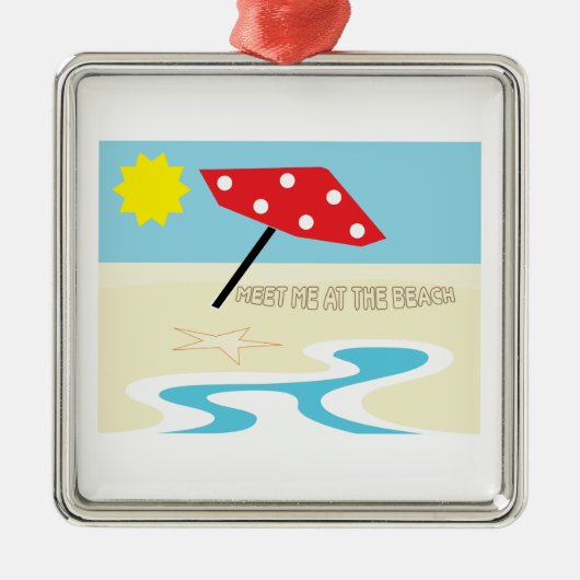 Ik ontmoet bij het strand metalen ornament (Voorkant)