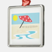 Ik ontmoet bij het strand metalen ornament (Links)