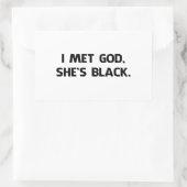 Ik ontmoette God en ze is zwart. Rechthoekige Sticker (Tas)