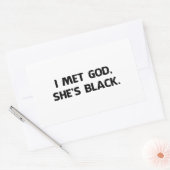 Ik ontmoette God en ze is zwart. Rechthoekige Sticker (Envelop)