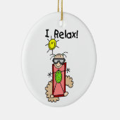 Ik Ontspan Meisje Stick Figure Keramisch Ornament (Rechts)