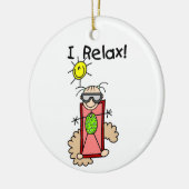 Ik Ontspan Meisje Stick Figure Keramisch Ornament (Links)