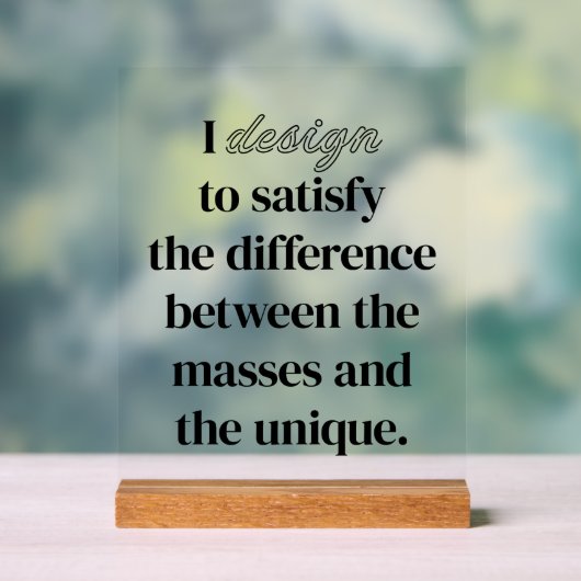 Ik ontwerp acryl bord (Neutraal)