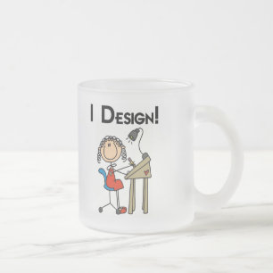 Ik ontwerp T-shirts en cadeaus Matglas Koffiemok