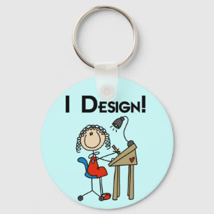 Ik ontwerp T-shirts en Giften Sleutelhanger