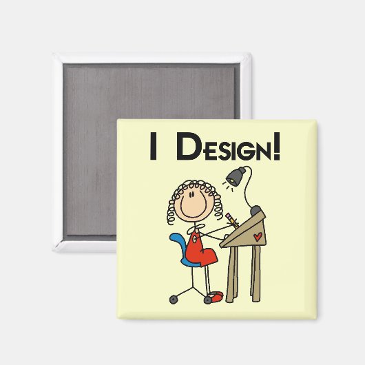 Ik ontwerp Tshirts en geschenken Magneet (Voorkant / Achterkant)