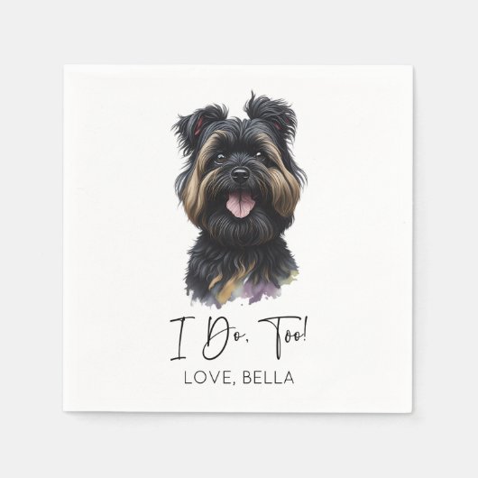 Ik ook! Affenpinscher Hondenbruiloft Servet (Voorkant)