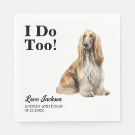 Ik ook! Afghaanse hond bruiloft receptie Servet