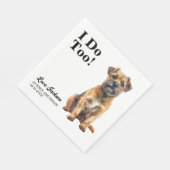 Ik ook Border Terrier Hond Foto Bruiloft Servet (Hoek)