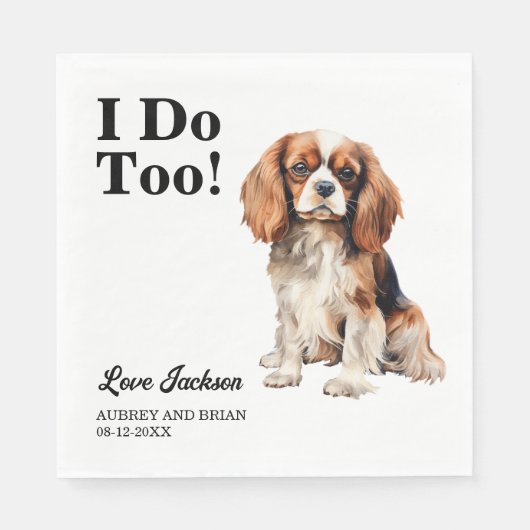 Ik ook! Cavalier King Charles Spaniel Wedding Servet (Voorkant)