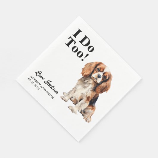 Ik ook! Cavalier King Charles Spaniel Wedding Servet (Hoek)