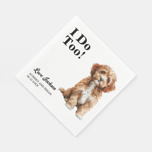 Ik ook! Cavapo Hond Hond Hond Trouwen Servet (Hoek)