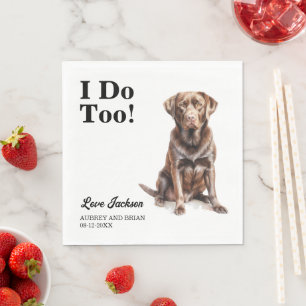 Ik ook! Chocolade Lab hond trouwfeest huisdier Servet