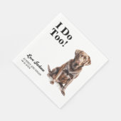 Ik ook! Chocolate Lab Hond bruiloft huisdier Servet (Hoek)