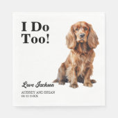 Ik ook! Cocker Spaniel Hond Foto Bruiloft Servet (Voorkant)