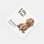 Ik ook! Cocker Spaniel Hond Foto Bruiloft Servet (Hoek)