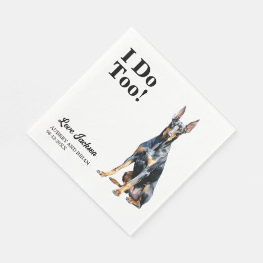 Ik ook! Doberman Pinscher Hond Hond Trouwen Servet (Hoek)