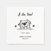 Ik ook | Huisdier Naam Schattigee Hond bruiloft Servet (Voorkant)