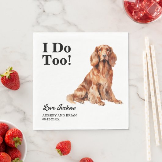 Ik ook! Ierse Setter-honden servetten met foto (Insitu)