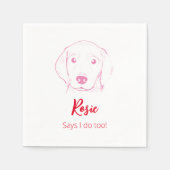 Ik ook! Lab Puppy bruiloft servetten (Voorkant)