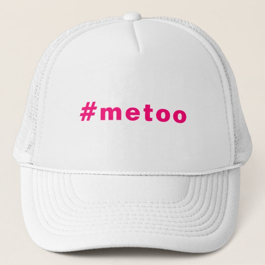 Ik ook, #metoo, pride, roze fuchsia letters trucker pet (Voorkant)