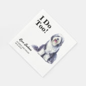 Ik ook! Oudengelse herdershond bruiloft huisdier Servet (Hoek)