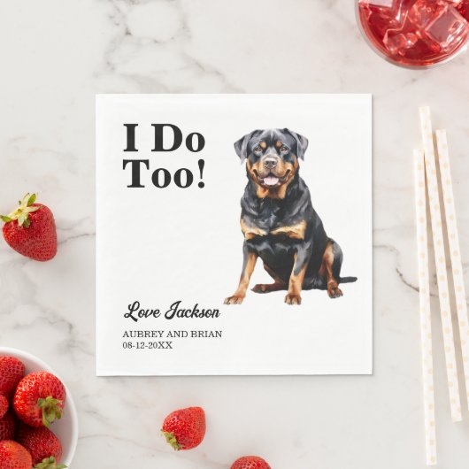 Ik ook! Rottweiler Hond bruiloft hond Servet (Insitu)